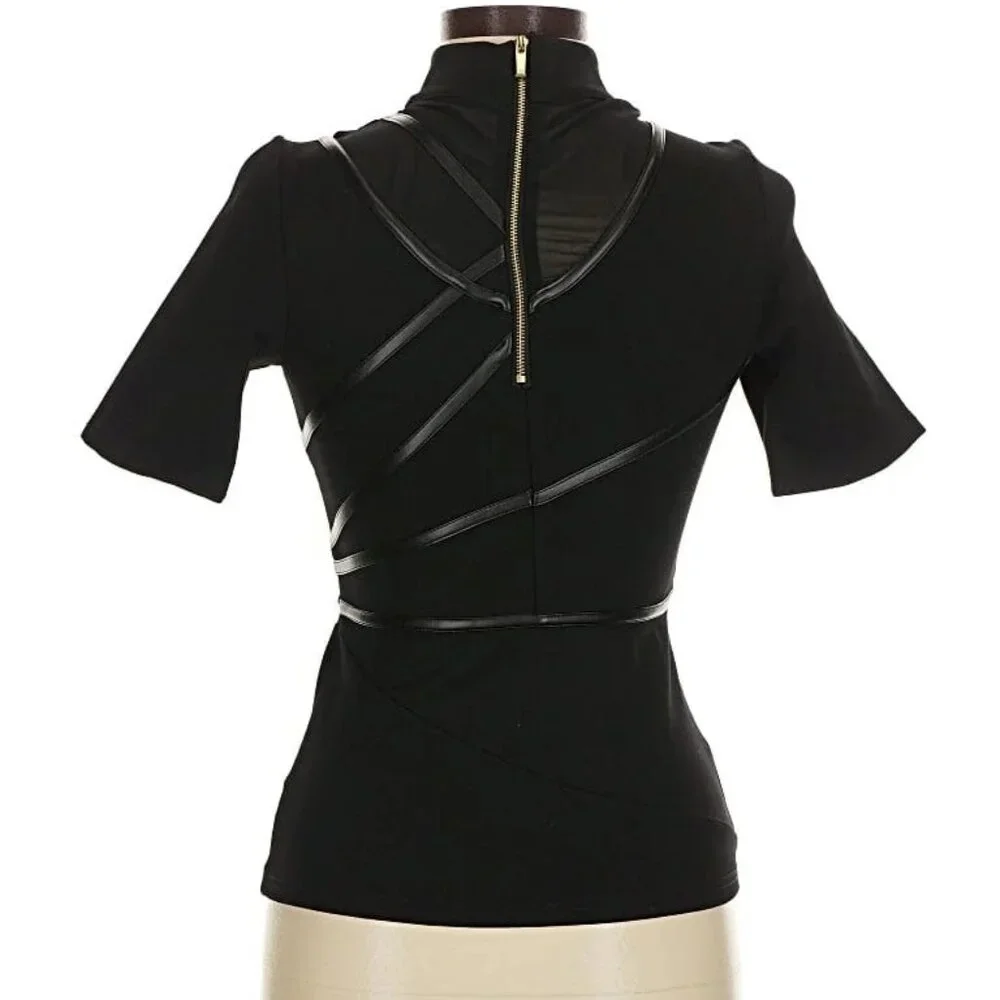Karen Millen Black bodycon shirt, size 6 US - Picture 2 of 6